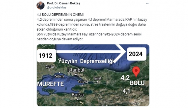 Prof. Dr. Osman Bektaş, 4.1 lik Bolu depreminin önemini açıkladı: Deprem İstanbul dan uzaklaşıyor mu?