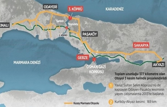 Kuzey Marmara Otoyolu nun Kınalı-Çatalca kesimi yarın açılıyor!