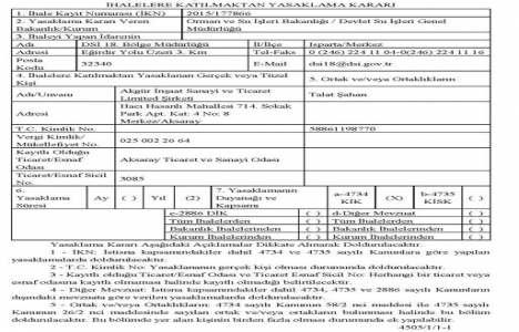 Orman ve Su İşleri Bakanlığı ndan Akgür İnşaat a ihale yasağı!