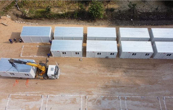 Sinop ta evlerini kaybeden vatandaşlar için konteyner evler yerleştirildi!