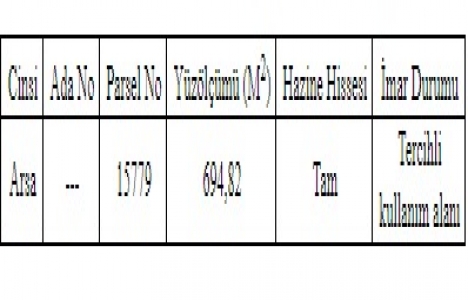 Nevşehir Defterdarlığı ndan 3 milyon TL ye satılık arsa!