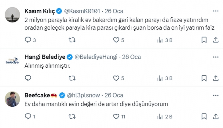 2 milyon TL paranız olsa 15 bin TL kira getirili ev mi alırsınız, aylık 60 bin TL getirili faize mi yatırırsınız?