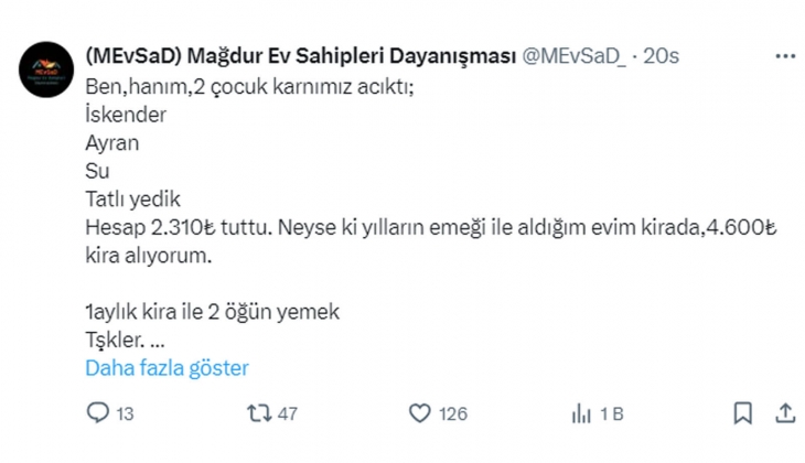 Mağdur ev sahibi: 1 aylık aldığım kira ile 2 öğün yemek yiyebiliyorum!