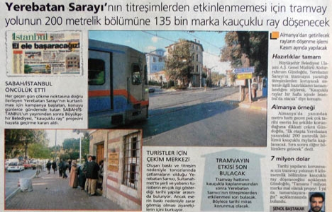 1998 yılına tramvay yoluna kauçuklu ray döşenecekmiş!