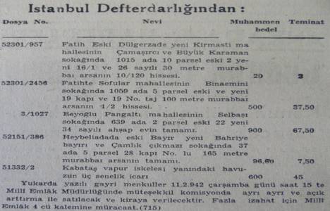 1942 yılında Heybeliada'da 165 metrekare arsa 96 liraya satılacakmış!