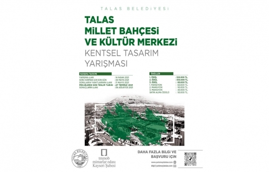 Kayseri Talas Millet Bahçesi için yarışma düzenlenecek!