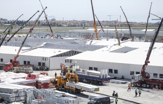 Atatürk Havalimanı nda yapılan sahra hastanesi inşaatında son durum!