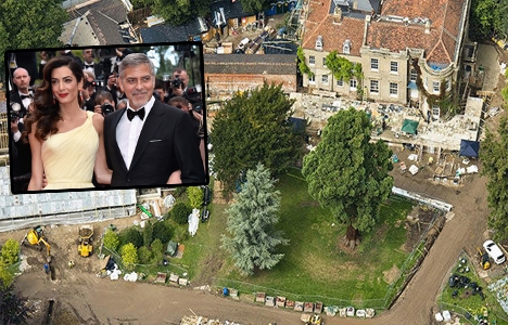 Clooney çiftinin İngiltere'deki evinin tadilatı bitmek bilmiyor!