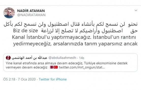 Kanal İstanbul için Arapça tweet atışması!