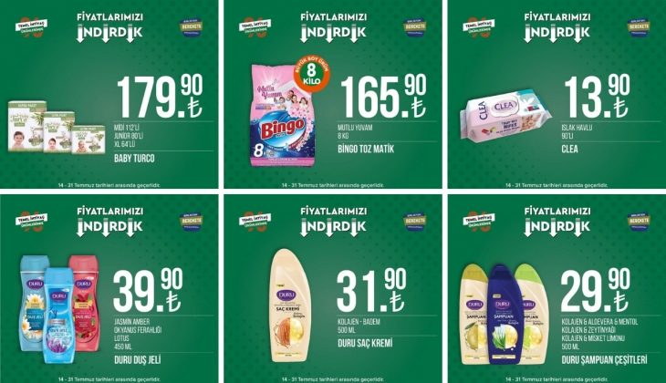 Tarım Kredi marketlerinde kişisel bakım ve temizlik ürünlerinde büyük kampanya!