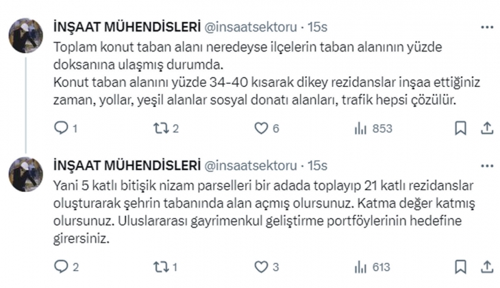 Kentsel dönüşümde sihirli değnek özel sektör: Bomboş araziymiş gibi tamamen yeni bir şehir planlaması yapılmalı!