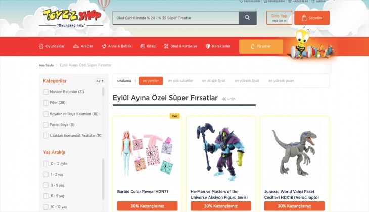 Toyzz Shop tan Eylül ayına özel yüzde 30 indirim fırsatı. İşte Toyzz Shop 12 Eylül 2022 fiyat listesi