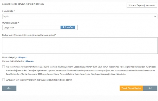 Riskli yapı kira yardımı başvurusu 2021!