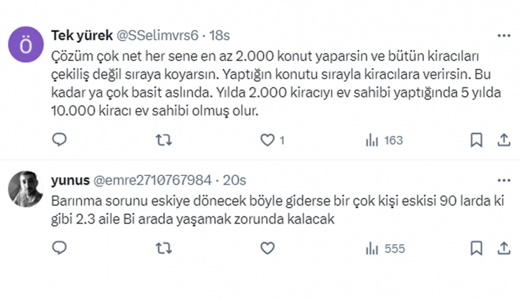 Belediyeler acilen kamu arsalarını imara açıp maliyetine konut üretmeli! 