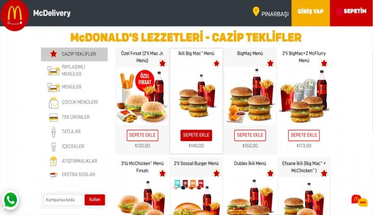 McDonald’s’tan karın doyuran kampanya! Bir menü alana bir menü bedava. İşte 14 Eylül 2012 McDonald’s fiyat listesi