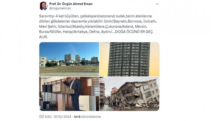 Prof. Dr. Övgün Ahmet Ercan İstanbul ve İzmir deki gökdelenleri tek tek saydı: Depremle yıkılabilir!