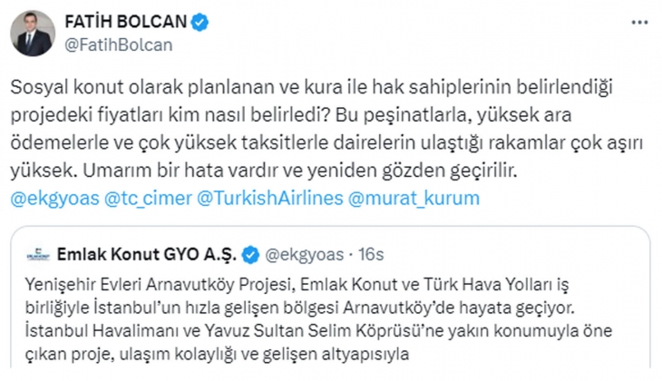 THY - Emlak Konut GYO Yenişehir Evleri fiyatları nasıl belirlendi? Konut fiyatları gözden geçirilmeli önerisi!