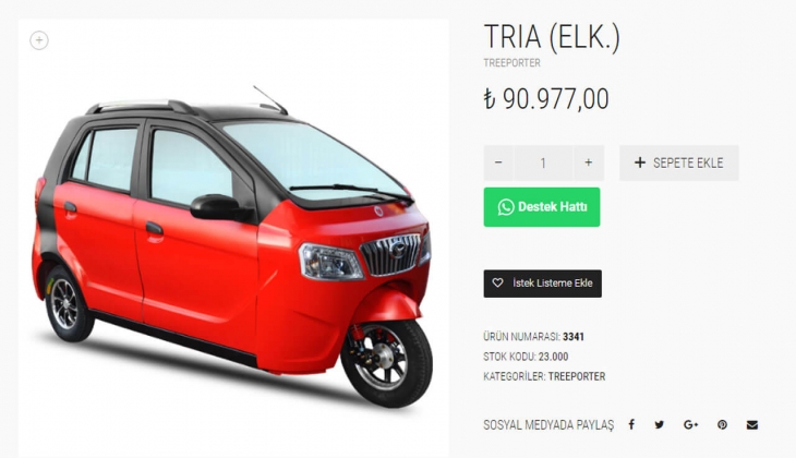 Yuki elektrikli üç tekerlekli TRIA aracın fiyatı güncellendi! İşte 26 Ağustos 2022 fiyat listesi...
