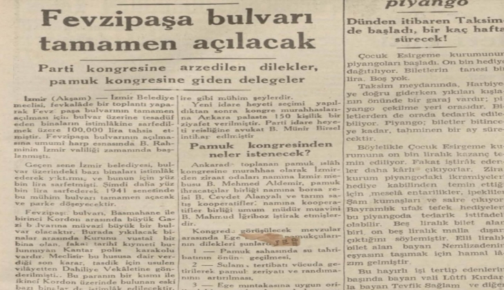 1941 yılında İzmir'de Fevzipaşa Bulvarı tamamen açılmış!