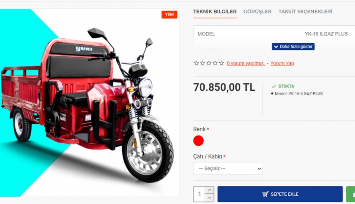 Yuki elektrikli Ilgaz YK-16 nın fiyatı açıklandı! Yuki, Ilgaz YK-16 ne kadar? 21 Ekim 2022 fiyat listesi