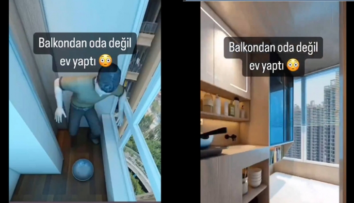 Çinlilerden konut krizine ‘balkon ev’ çözümü… Bir balkonda, tuvalet, mutfak hepsi var!