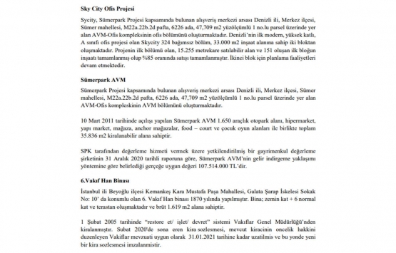 Pera GYO gayrimenkul satışlarından ne kadar gelir elde etti?