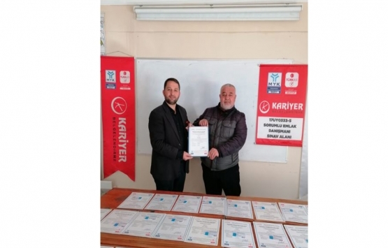 Milaslı emlak danışmanları yeterlilik belgelerini teslim aldı!