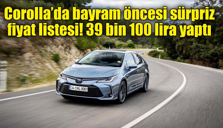 Toyota Corolla fiyat listesi