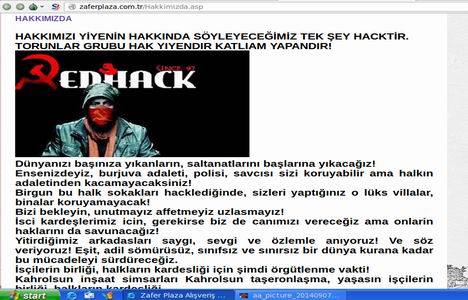 Redhack, Torunlar GYO ya ait Zafer Plaza nın sitesini hackledi!