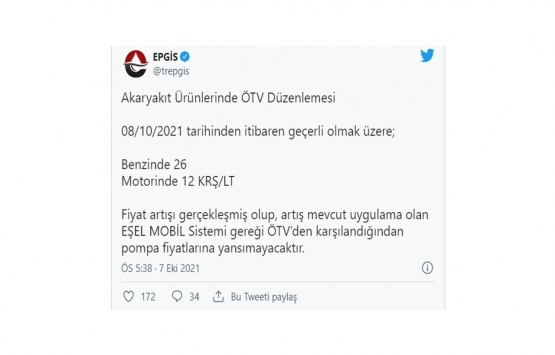 Benzin ve motorine zam geldi!