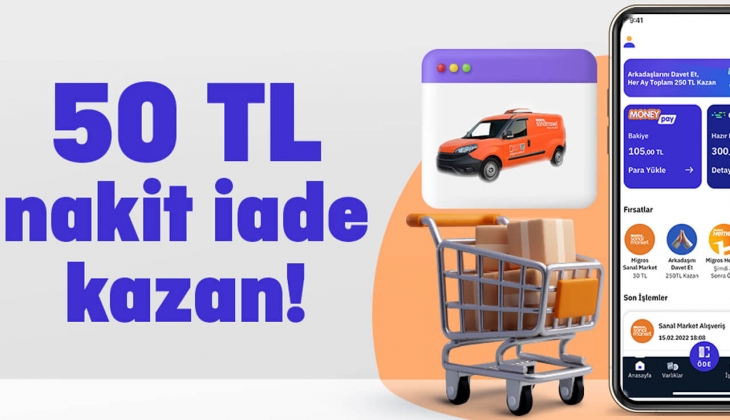 Migros’tan nakit kampanyası! Hemen indir 300 TL alışverişe anında 50 TL nakit iade kazan!