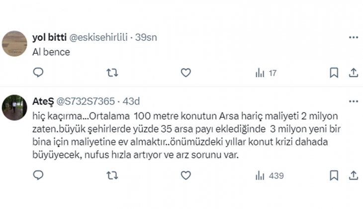 2.3 milyon TL ye ev alacakların aylık ödemesi 21.790 TL! Artık hesaplar Kiracı yarısını öder diyerek yapılıyor!