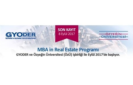 ÖzÜ-MBA in Real Estate kayıtları 8 Eylül'de sona erecek!