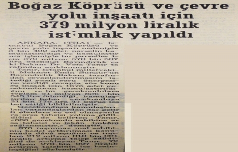 İstanbul 1. Çevre Yolu ve Boğaziçi Köprüsü için 379 milyon liralık istimlak yapılmış!