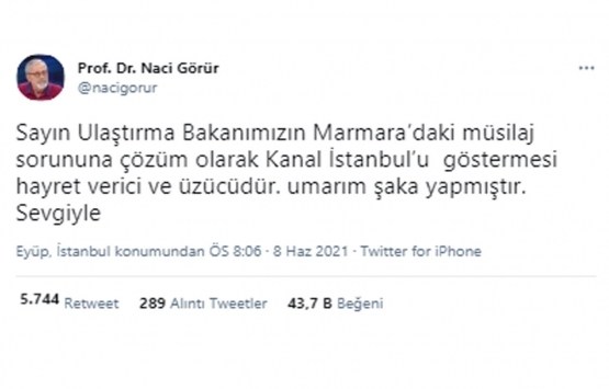 Naci Görür den Kanal İstanbul ve müsilaj değerlendirmesi!