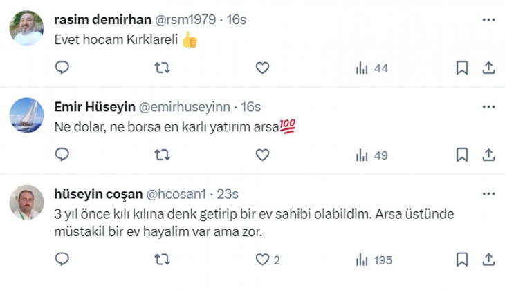 Vatandaşlar arsa yatırımı yapıyor mu? Bu fiyatlardan alınmaz diyen de oldu, iyi kazandırdı diyen de!