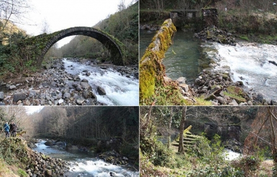 Rize'deki tarihi Aşıklar Kemer Köprüsü yıkıldı!