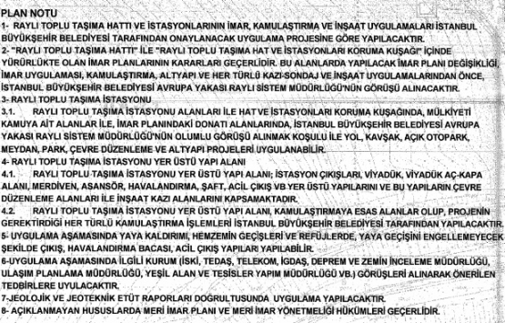 Kayaşehir Raylı Sistem Hattı Revizyon Projesi imar planı askıda!