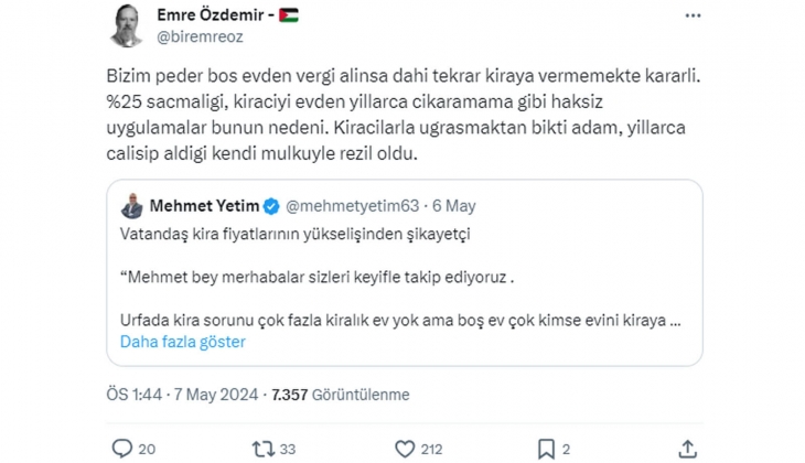 Ev sahipleri boş evden vergi alınsa da tekrar kiraya vermek istemiyor!