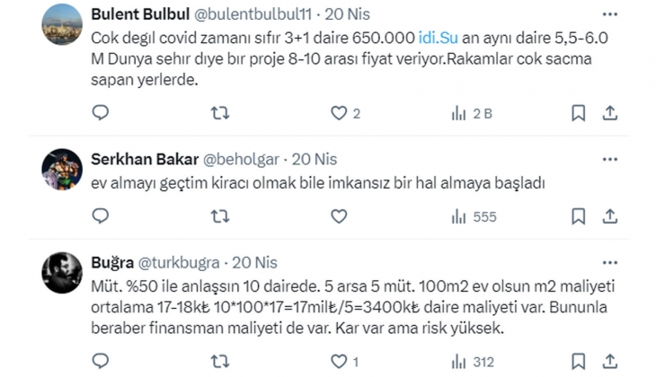 Müteahhitler konut fiyatlarında hızlı artış beklemiyor!