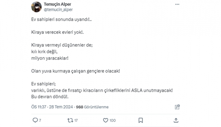 Ev sahibi-kiracı kavgasında sular durulmuyor! Artık evler kiraya verilmeyecek, olan yuva kurmaya çalışan gençlere olacak