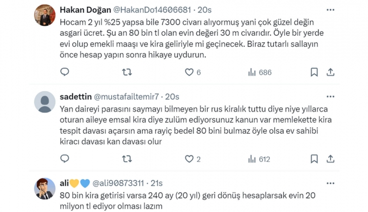Emekli maaşı ve kira geliriyle yaşayanlar nasıl geçinecek? 80 bin TL lik evlerde 13 bin TL ye oturan kiracılar var!