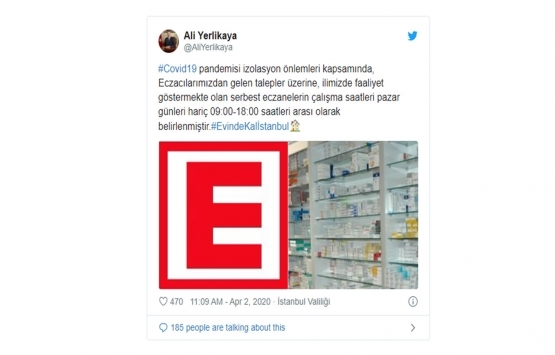 İstanbul da eczanelerin çalışma saatlerine koronavirüs düzenlemesi!