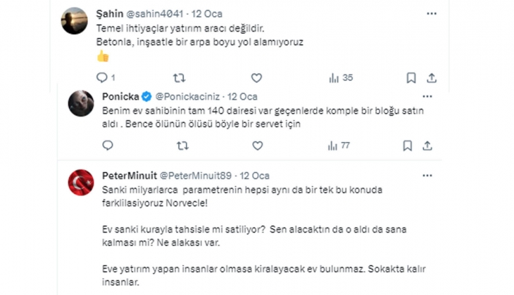 Norveç te 10 tane evi olan birine denk gelemezsin! Çünkü 10 kişinin birer evi vardır! 