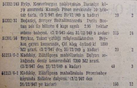 1947 yılında Kadıköy de deniz kenarında 7.200 metrekare arazi 40 liraya kiraya verilecekmiş!