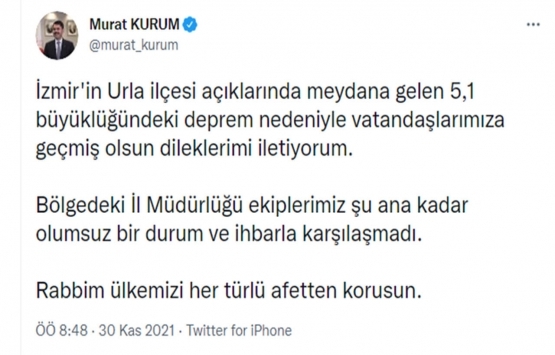 Murat Kurum dan Urla depremi açıklaması!