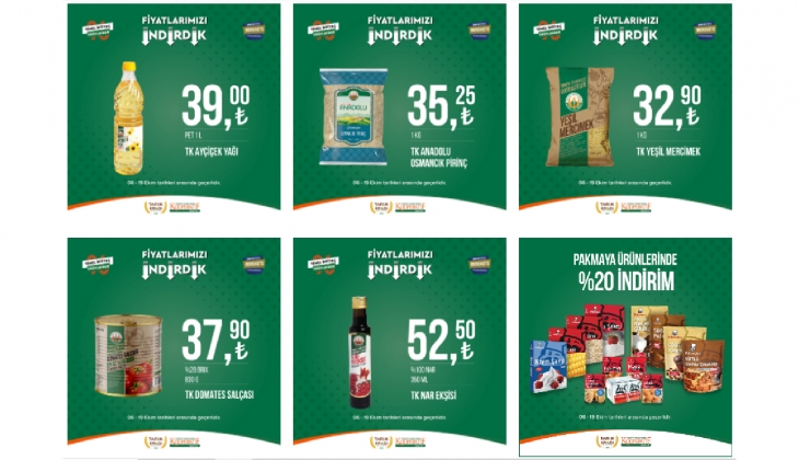 Tarım Kredi tek tek açıkladı: Ayçiçek yağı 39 TL, Salça 37,90 TL, Tereyağı 185 TL! 6 Ekim 2023 Tarım Kredi kataloğu