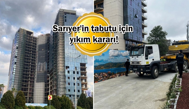 Sarıyer'deki 27 katlı hayalet rezidans yıkılıyor! 34 yıldır inşaat halindeydi!