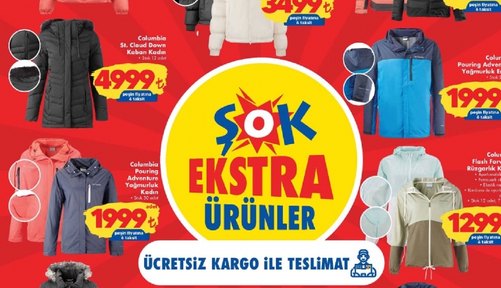 Yarın ŞOK'ta Columbia montlar satışa çıkıyor! Rüzgarlık mont 1299 TL, yağmurluk 1999 TL'ye satılacak!