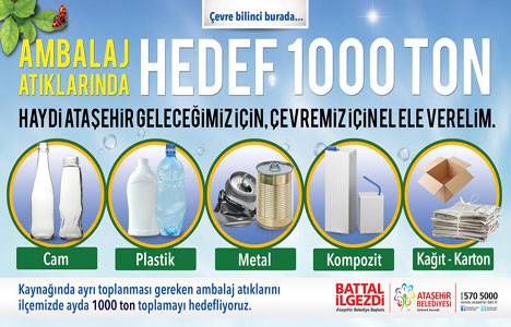 Ataşehir Belediyesi, ambalaj atığını kaynağında ayrı toplama hedefini 1000 tona çıkardı!